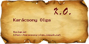 Karácsony Olga névjegykártya
