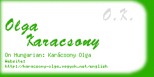 olga karacsony business card